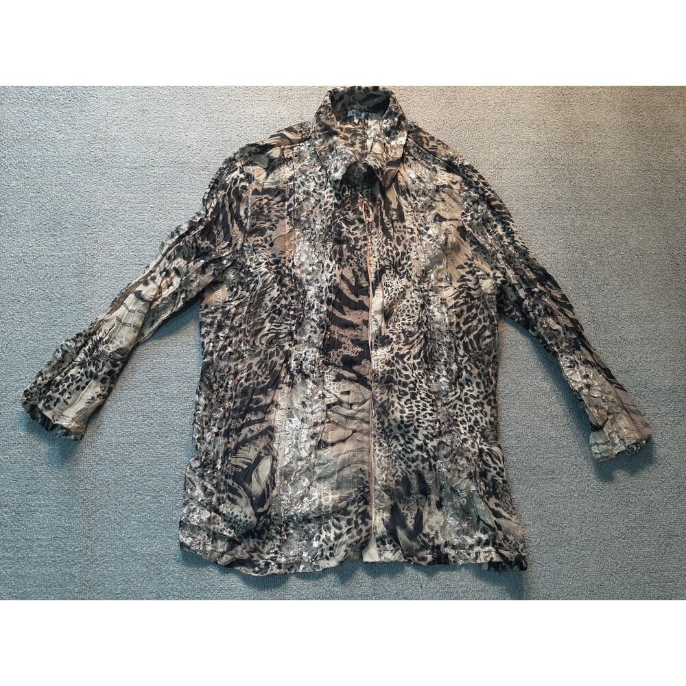 Araz Button Up Shirt Womens Medium M Snap Button Closure Top Collared long slve